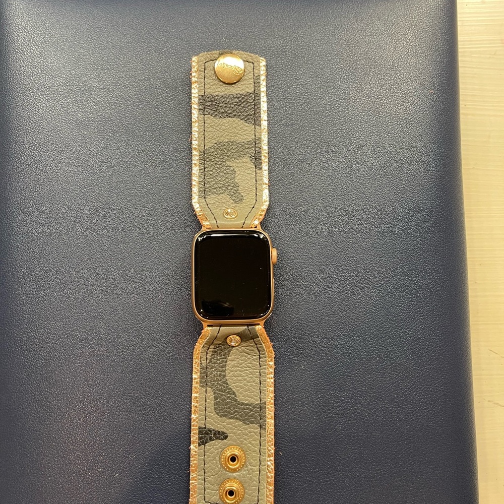 Spark’l Luxe Green Camo with Rose Gold Lining Bow Band